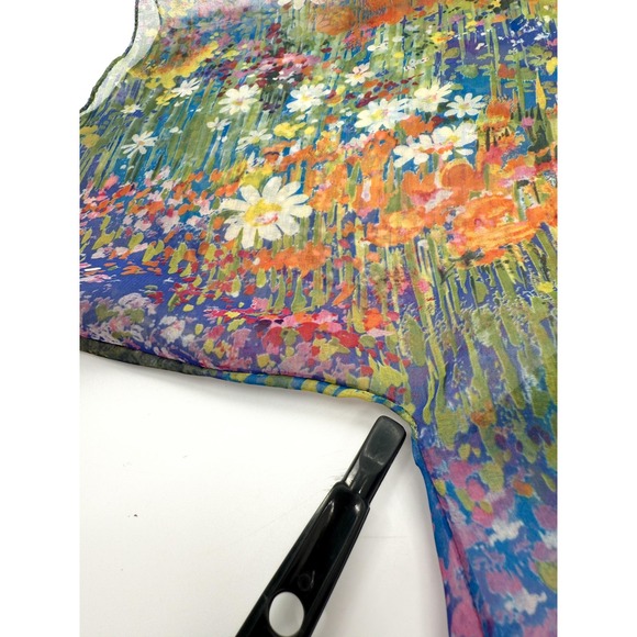 Vintage Jack Bryan Dress 8 Multicolor Floral Halter Maxi Chiffon Overlay 70s 60s - Picture 8 of 12